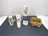 Tabletop Decor-Floral Vases, Basket, & More