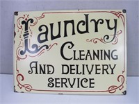 Vtg Metal "Laundry" Sign