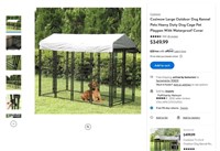 W3856 Large Outdoor Dog Kennel W/Cover