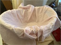 Woven Baby Basket with Gingham Fabric like New