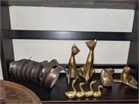 Brass Figurines CAt Seal Ducks Mouse