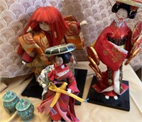 Japanese Geisha Doll Mini Vase Lot