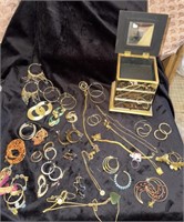 Costume Jewelry and Mirror Jewelry Box