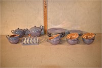 Noritake blue luster porcelain tea set for 6; as i