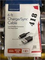 Insignia 6ft Charge/Sync Cable Micro to USB-A