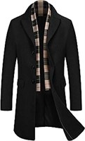 SIZE XL COOFANDY MENS WOOL COAT WITH SCARF