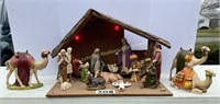 Nativity Set -Needs light bulb - Jane painted