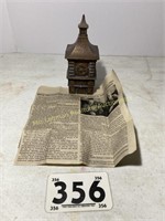 1952 Centennial Clock Tower with newspaper article