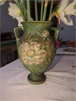 8" Roseville Vase #169-8 Peony Two Handled