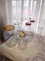 Group of gallon jars and more