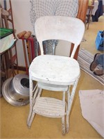 Metal vintage step stool. Will need tightening