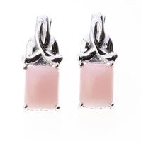 Pink Opal Sterling Silver Latchback Earrings
