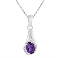 0.7ct African Amethyst Pendant in 925 S.Silver