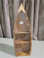 Wood boat trinket shelf 14.5" by 5" by 2.25"