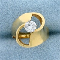 1/2 ct Solitaire Designer Diamond Ring in 14k Yell