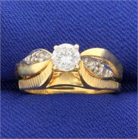 Vintage 1/2ct TW Diamond Engagement Ring in 14k Ye