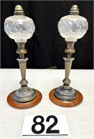 Pair of Empire Style Oil Lamps