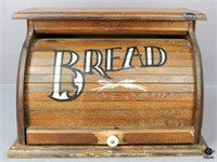 Wood Roll Top Bread Box