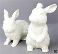 Glazed Porcelain Rabbit Figurines