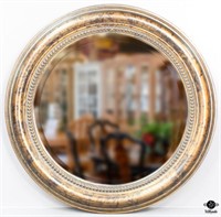 Round Framed Beveled Mirror