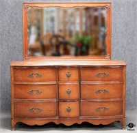 Vintage 9 Drawer Dresser w/ Mirror