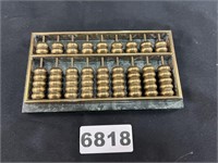 Brass Abacus on Marble Base