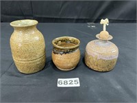 Stoneware Vase, Cup, Oil Burner