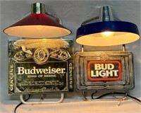Vintage Budweiser & Bud Light Advertising Lamps