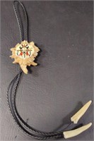 Hand Made Native American Style Antler Bolo Tie ,