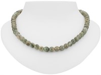 Sterling Silver 8 MM Agate  Necklace