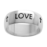Sterling Silver True Love Waits Band Ring-SZ 6