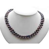 36" Individually Knotted Peacock Pearl Necklace