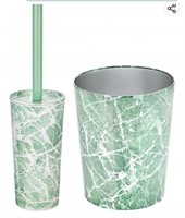 MSRP $40 Green Trash Can & Toilet Brush
