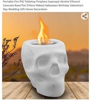 MSRP $50 Tabletop Concrete Skull Fire Pit