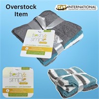 Set of 4 Anti-Microbial 100% Cotton Washcloths