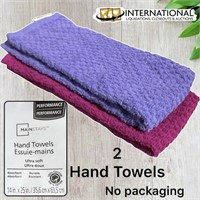 2 Ultra Soft 100% Cotton Hand Towels