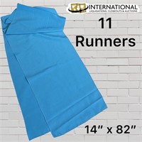 11 Blue Teal Table Runners (14" x 82")