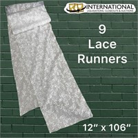 9 Lace Table Runners (12" x 108")