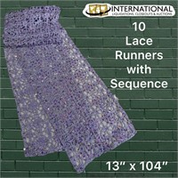 10 Lace/Sequin Lavendar Table Runners (13" x124")