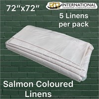 5 pack of 72" x 72" Salmon Table Linens