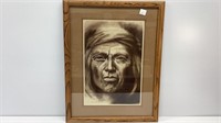 Art print of Indian sketch by Rod Williams 1983,