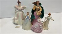 5 Lenox figurines. Victorian period, ivory first