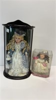 Ashley bell porcelain doll in display case and