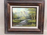 Mountain scene painting on canvas by Diego