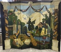 Large Hand Painted Room Divider Screen