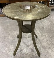 Modern Reproduction Silvered Round Lamp Table