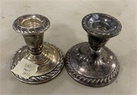 Amston and Rogers Weighted Sterling Candle Holders