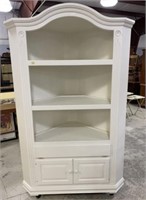 Hand Crafted White Painted Corner Cabinet