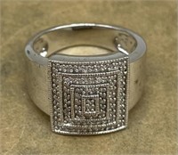 Sterling Silver .925 Stamped "EA" Rectangular Ch
