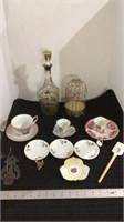 Assorted vintage items, Old Fitzgerald decanter,